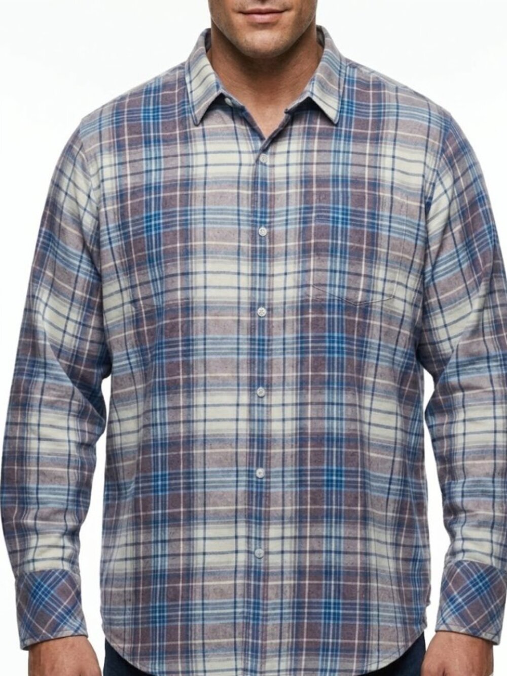 Riders by Lee Blue Plaid Button Down Shirt 4X Big & Tall Gorpcore Western